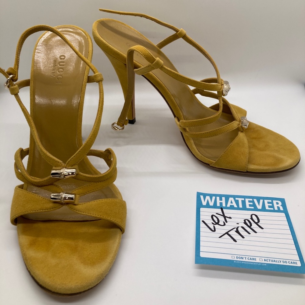 Yellow Gucci heels